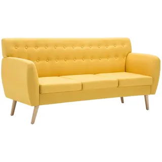 vidaXL 3-Sitzer-Sofa Stoffbezug 172x70x82 cm Gelb