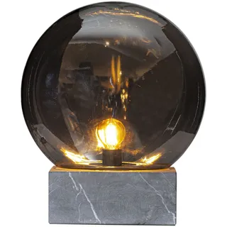Tischleuchte Tischlampe Kugel 35,5 cm hoch Marmor Rauchglas E27 in Grau