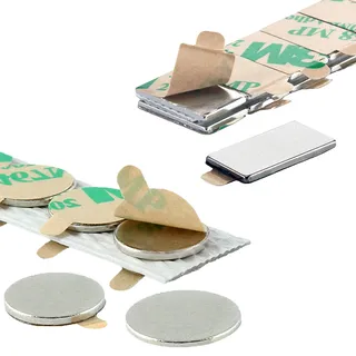 KLEBESHOP24 Magnete SELBSTKLEBEND | Klebemagnete | Größe 10 mm x 0,6 mm, 20 Stück | Neodym Magnete zum Kleben (rund, 250 g - 1600 g)