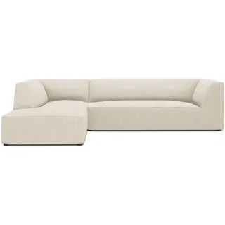 Micadoni Ecksofa links Ruby aus Cord leichtes beige 4 Sitzplätze , Beige , Textil , L-Form , 273x180 cm , Hergestellt in Europa, Oeko-Tex® , Wohnzimmer, Sofas & Couches, Wohnlandschaften, Ecksofas