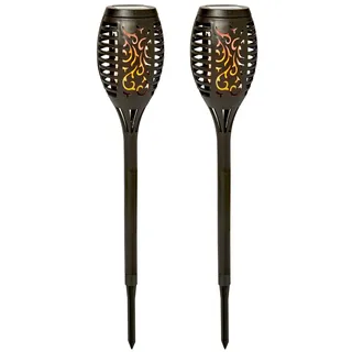 2 Packung LED Solar Flimmern Flamme Fackel Garten Lichter