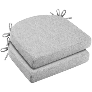 2er Set Stuhlkissen 43x42x5cm, Hochdichter Schaumstoff Sitzkissen, Bequemes Sitzkissen für Indoor/Outdoor, Stuhlauflage Gartenstuhl Balkonstuhl Kissen Sitzpolster für Esszimmer Wohnzimmer (Grau)
