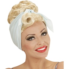 "BLONDE ROCKABILLY PIN UP GIRL WIGWITH HEADSCARF" in box -