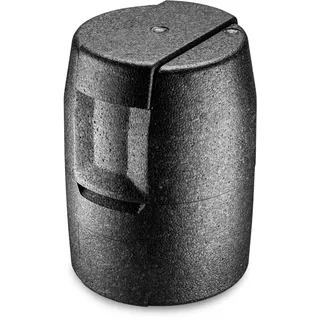 Thermohauser EPP-Thermobox Bierfass schwarz, 4-teilig, Isolierverpackung für 5 L Bierfass, 22.0 x 22.0 x 31.5 cm