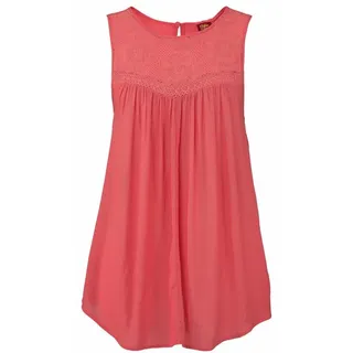 Buffalo Crepebluse mit Spitzeneinsatz, Blusentop, Boho-Style, orange