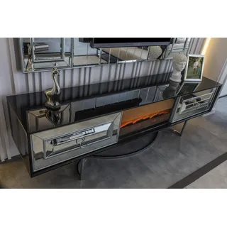 Stilvoller TV-Schrank Designer Wohnzimmer Kommode s Sideboard - Silber