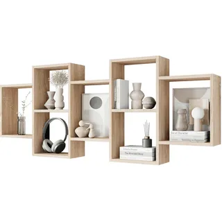 Mid.you Wandregal , Sonoma Eiche , Holzwerkstoff , 160.8x65x18 cm , stehend, hängend , Holzmöbel, Holzregale, Wandregale Holz