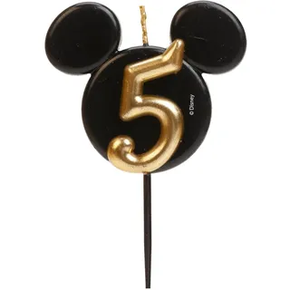 Dekora Micky Maus Geburtstagskerze 8,5 cm schwarz/gold