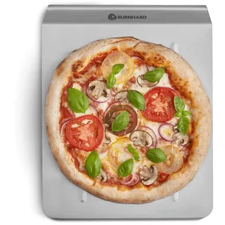 Pizzaschaufel Edelstahl BURNHARD® Robustes Design, Optimiert für Pizzasteine, Einhändige Nutzung, Perfekt für Ofen & Grill – Edelstahl Pizzaschaufel