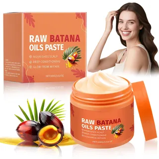 Raw Batana Oil Paste, 100% Natürliche Batana Haarcreme | Bio Batana Öl Für Haare, Batana Haarspülung, Pflege Für Gesünderes Glattes Haar