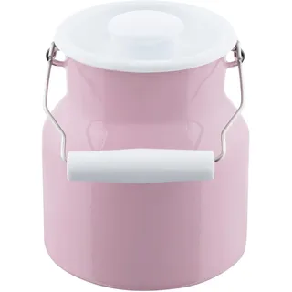 Riess, 0505-006, Milchkanne mit Deckel, CLASSIC - BUNT/PASTELL, Farbe Rosa, Durchmesser 13 cm, Höhe 15.8 cm, Inhalt 1.0 Liter, Emaille