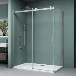 Mai & Mai Duschkabine 80x100 cm mit Schiebetür inkl. Duschtasse | Eckdusche Dusche 8mm ESG-Sicherheitsglas beidseitige NANO-Beschichtung Dusche R-17