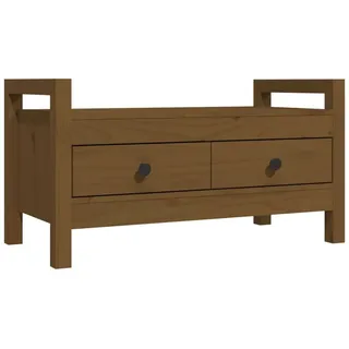 Flurbank Honigbraun 80x40x43 cm Massivholz Kiefer - Braun, Braun