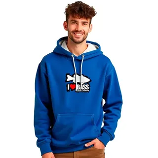 Kruskis I Love Bass Two-colour Kapuzenpullover - Royal Blue / White - M