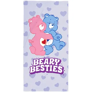 Care Bears Offiziell Lizenziertes Kinderhandtuch | Superweiches Gefühl | Design „Besties“ mit Cheer und Grumpy Bear | Perfekt für Zuhause, Bad, Strand & Schwimmbad | Einheitsgröße 70 × 140 cm