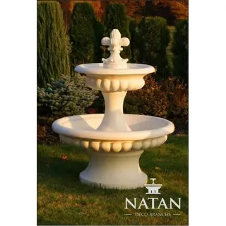 Zierbrunnen Springbrunnen 157cm Skulptur Brunnen Deko Garten Fontaine Teich Neu - Weiß