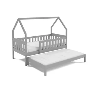 masseno Kinderbett Bambina 80 x 160 cm Kiefer massiv Hellgrau