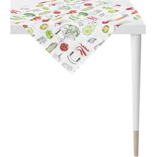 Mitteldecke APELT "3977 SUMMERTIME, Sommerdeko, Sommer" Gr. 2, bunt (weiß, bunt), B:100cm L:100cm, Baumwolle, Tischdecken, Mitteldecke, Digitaldruck