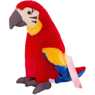 Trayosin Plüschtier Papagei Stofftier, Kawaii Papagei Plüsch, Realistisch Kuscheltier, Plüschkissen Weiches Spielzeug Wurfkissen Schmusetier Geschenk für Kinder Mädchen Jungen,28cm (Rot)