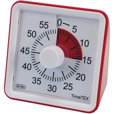 TimeTEX Zeitdauer-Uhr lautlos compact (rot)