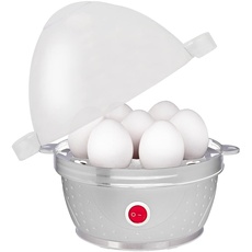 Slabo elektrischer Eierkocher 1 Ei - 7 Eier | Frühstücksei | Integrierter Überhitzungsschutz | Eier-Kocher | Tonsignal | Kontrolleuchte | Messbecher mit Stechhilfe | 380Watt | BPA Frei - WEIẞ