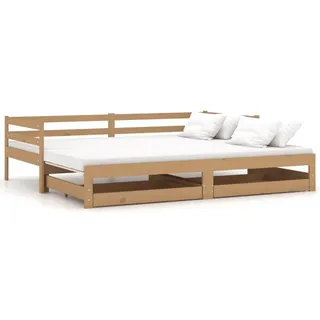 vidaXL Ausziehbares Tagesbett 2x 90 x 200 cm braun
