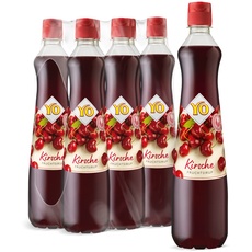 YO Sirup Kirsche (6 x 700 ml) – 1x Flasche ergibt bis zu 6 Liter Fertiggetränk – ohne Süßungsmittel, Farb- & Konservierungsstoffe, vegan