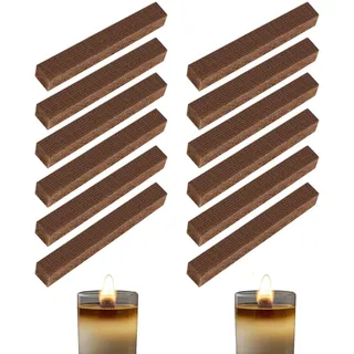 Fenglin-joy Dauerdocht, 12 Stück Dauerdocht für Wachsfresser Ersatzdocht Kerzendocht für Dauerkerze Outdoor, Tischfeuer, Schmelzlicht, Schmelzfeuers für Kerzenreste (10 x 10 x 90 mm)