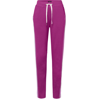 Homewearhose H.I.S, Damen, Gr. 36/38, N-Gr, lila (beere), Trikot, Obermaterial: 77% Baumwolle, 20% Polyester, 3% Elasthan, unifarben mit Farbeinsätzen, Basic, bequem lang, Hosen Homewearhose, -Loungehose mit seitlichen Streifen und Eingrifftaschen, Loungewear, Topseller