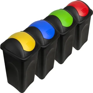 DEUBA Mülleimer Set 60 l Schwarz