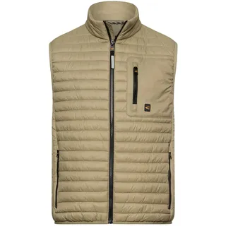 Steppweste CAMEL ACTIVE, Herren, Gr. M, khaki, Steppware, Obermaterial: 100% Polyamid, unifarben, normal hüftbedeckend, Rundhals, Westen Steppweste, mit Stehkragen und Reißverschluss