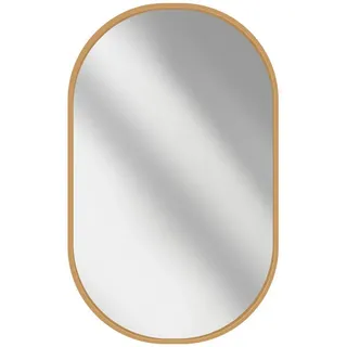 Emke Wandspiegel Glasspiegel Oval Gold 70/50/2 cm , Goldfarben , 50x70x2 cm , Spiegel, Wandspiegel