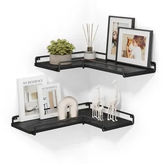 VASAGLE Eckregal 2er Set L-förmig 29 x 40 x 14 cm Schwarz