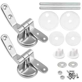 ZFYQ WC Sitz Scharniere, 1 Paar Toilettenscharniere aus Zinklegierung, Meisten Toilettendeckel Ersatzteile für Holz, Kunstharz, MDF, einschließlich Zubehör