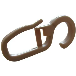 rewagi Gardinenhaken, Faltengleiter, Faltenlegehaken, Gardinenzubehör - Öse 10 mm Farbe: Natur (50 Stück)