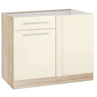 WIHO KÜCHEN Eckunterschrank »Flexi2«, Breite 100 cm, Planungsmaß 110 cm, ohne Arbeitsplatte, beige