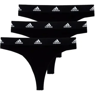 adidas Damen Thong (3PK) -Sport Active Comfort Cotton Tangahöschen, 000 Black, XS (3er Pack)
