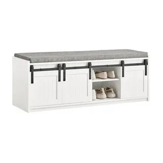 SoBuy Schuhbank 120 x 45 x 35 cm offen / weiß