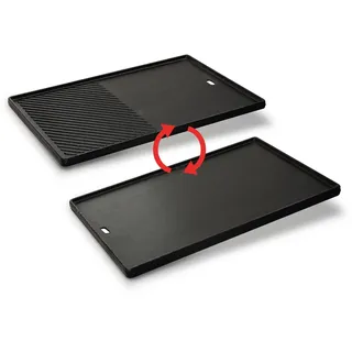 EndersSWITCH GRID Guss-Wende-Platte 1/2 für Enders Gasgrill KANSAS II PRO 4, 1/2 Grillfläche, Gusseisen, Grill Zubehör, Grillplatte, massive Gussplatte ist doppelseitig anwendbar, #7789