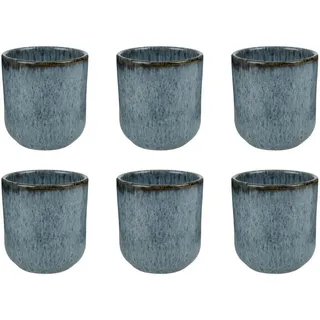 Butlers Tassen Becher 6er-Set Bom Dia 180 ml , Blau , Keramik , Geschirr, Tassen, Kaffeetassen