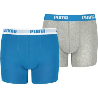 Puma Basic Boxershorts Jungen Kinder Unterhose Unterwäsche, Farbe:417 - Blue/Grey, 146-152