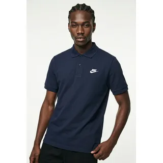 Nike Sportswear Poloshirt "M NK CLUB SS POLO PIQUE" mit 2-Knopf-Leiste, aus atmungsaktivem Piqué-Baumwollmaterial, obsidian, weiß