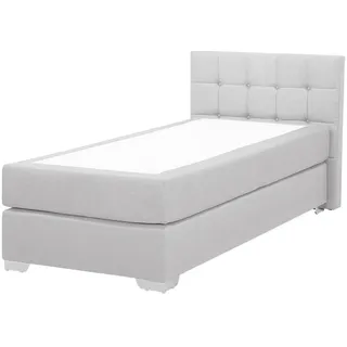 Beliani Boxspringbett 90/200cm Hellgrau Admiral , Textil , 90x200 cm , Schlafzimmer, Betten, Boxspringbetten