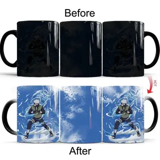Anime NARUTO Thermoeffekt Tasse Ceramic Kaffee Tee Milch Becher Magische Mug - Kakashi