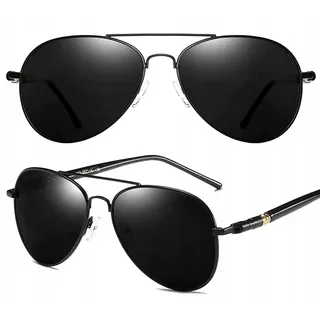 Polarisierte Sonnenbrille - Piloten - Blendreduzierung - UV-Schutz - Stil - Tragekomfort - Flexibilität - Hochwertiges Design - Schwarz