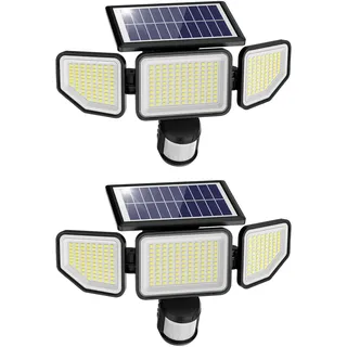 Onforu Solarlampen für Außen mit Bewegungsmelder, 3000lm led solar strahler außen,IP65 Wasserdichte solar aussenleuchte mit bewegungsmelder für Terrasse, Veranda, Garage, Hof, Straßen 2 er