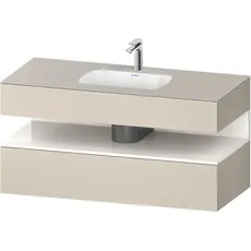 Duravit Qatego Einbauwaschtisch mit Konsolenwaschtischunterbau, 1200x550x600mm, Nische Weiß Hochglanz, QA4787022, Farbe: taupe supermatt