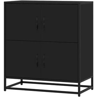 Schwarzes Sideboard 68x35x76 cm aus Holzwerkstoff, Anrichte, Standregal, Wohnzimmerregal, Regal, Küchenregal, Schlafzimmerregal, Bücherregal - Schwarz