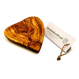 Herzförmige Schale aus Olivenholz/Tapas Schale aus Olivenholz/flache Holzschale 13 x 15 cm
