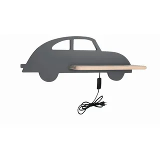 Kinderwandleuchte , Grau , Holz, Metall, Holzwerkstoff , Eiche , 12x15x43 cm , RoHS, Europäischer Sicherheitsstandard , Schnurschalter, einfach zu transportieren , Lampen & Leuchten, Innenbeleuchtung, Kinderzimmerlampen, Kinderwandleuchten